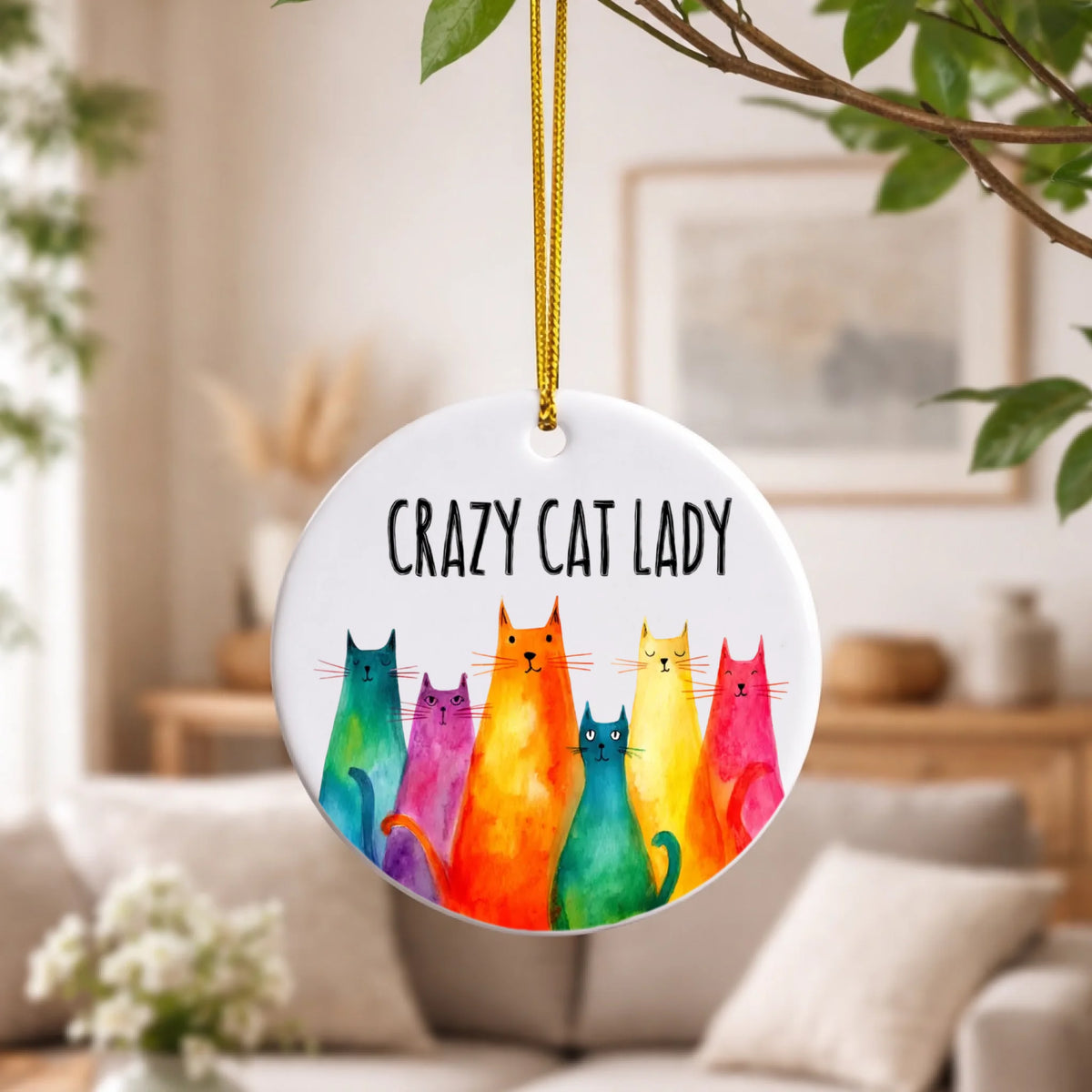 Crazy Cat Lady Ceramic Hanging Decoration – Fou Tees Ireland