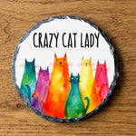 Crazy Cat Lady - Slate Coaster by Fou Tees Ireland