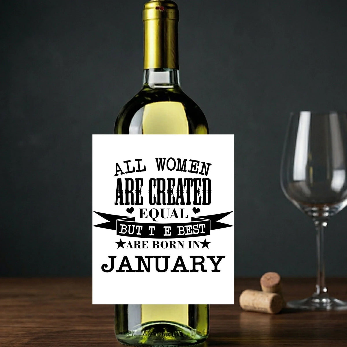Customisable All Women are created equal - Wine Label