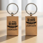 Customisable All Women Are Created Equal Wooden Rectangle Keyring | Fou Tees Ireland