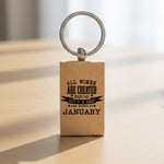 Customisable All Women Are Created Equal Wooden Rectangle Keyring | Fou Tees Ireland