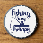 Fishing Is My Therapy - Slate Coaster by Fou Tees Ireland