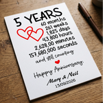 5 Year Anniversary A4 Print - 5 Year Anniversary - A4 Print
