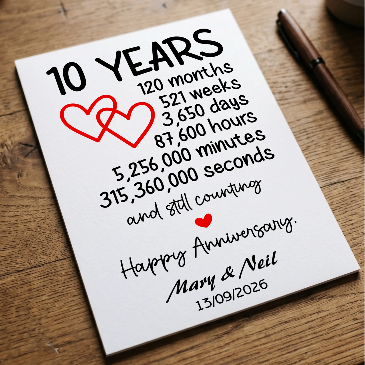 10 Year Anniversary A4 Print – Commemorate a Decade with Fou Tees