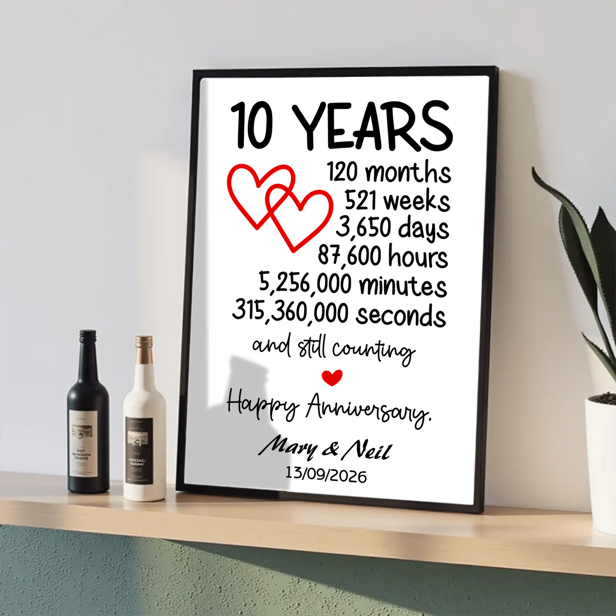10 Year Anniversary framed design - 10 Year Anniversary - Framed Design
