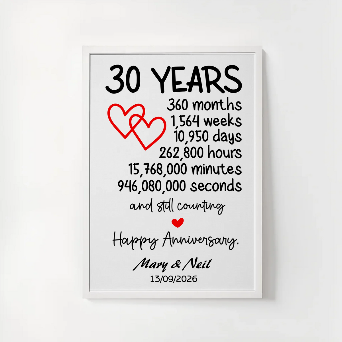 30 Year Anniversary framed design - 30 Year Anniversary - Framed Design