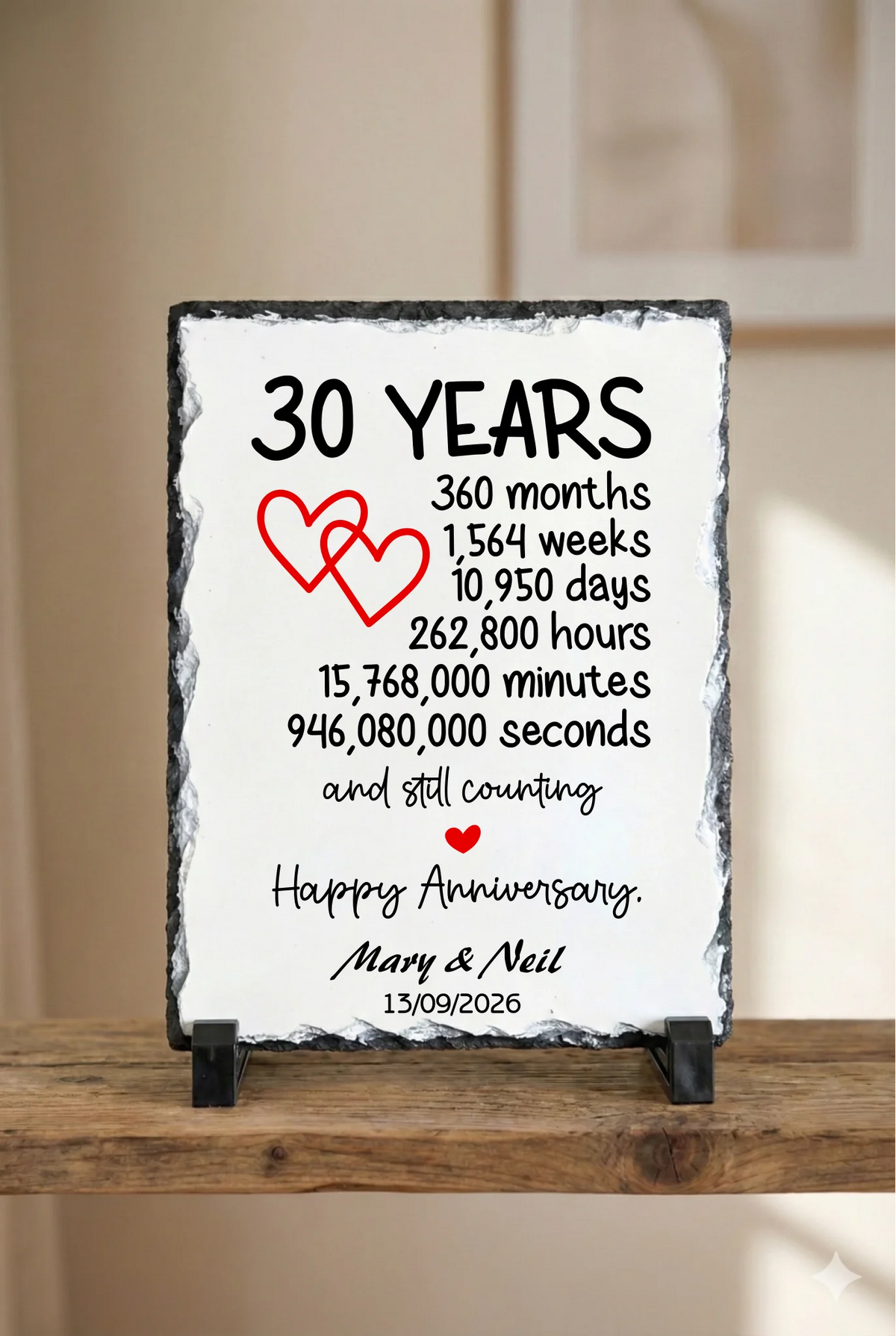 photo slate - 30 Year Anniversary -Slate