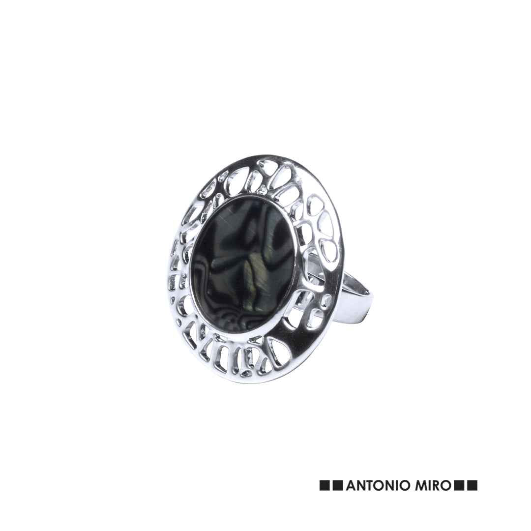 Helant Adjustable Ring by Antonio Miró – Stylish Metal and Resin Inlay Accessory
