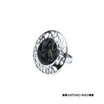 Helant Adjustable Ring by Antonio Miró – Stylish Metal and Resin Inlay Accessory