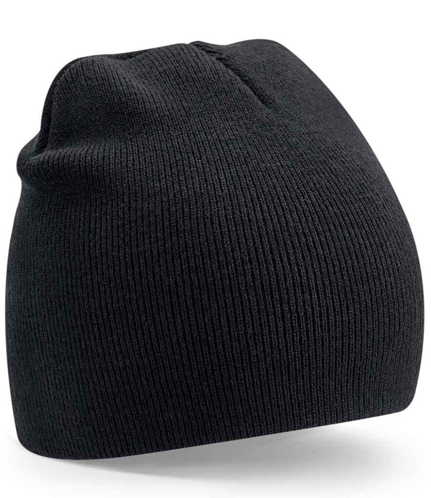 Beechfield Recycled Original Pull-On Beanie - Sustainable Eco-Friendly Headwear Black ONE