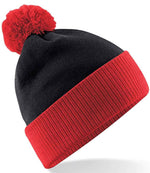 Beechfield Snowstar Two Tone Beanie – Stylish and Warm Headwear Black/Bright Red ONE