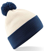 Beechfield Snowstar Two Tone Beanie – Stylish and Warm Headwear Off White/French Navy ONE