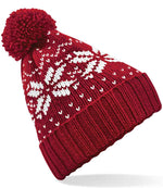 Beechfield Fair Isle Snowstar® Beanie - Classic Winter Headwear Classic Red/White ONE