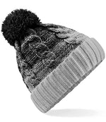 Beechfield Ombré Pom Pom Beanie – Warm and Stylish Headwear Black/Light Grey ONE