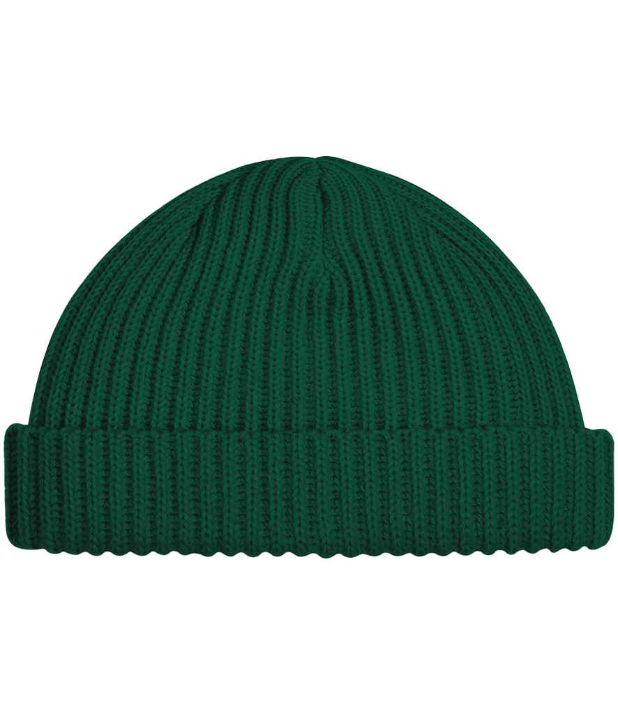 Beechfield Trawler Beanie – Classic Ribbed Knit Headwear from Fou Tees Ireland Bottle Green ONE