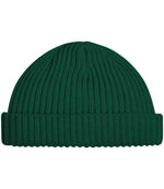 Beechfield Trawler Beanie – Classic Ribbed Knit Headwear from Fou Tees Ireland Bottle Green ONE