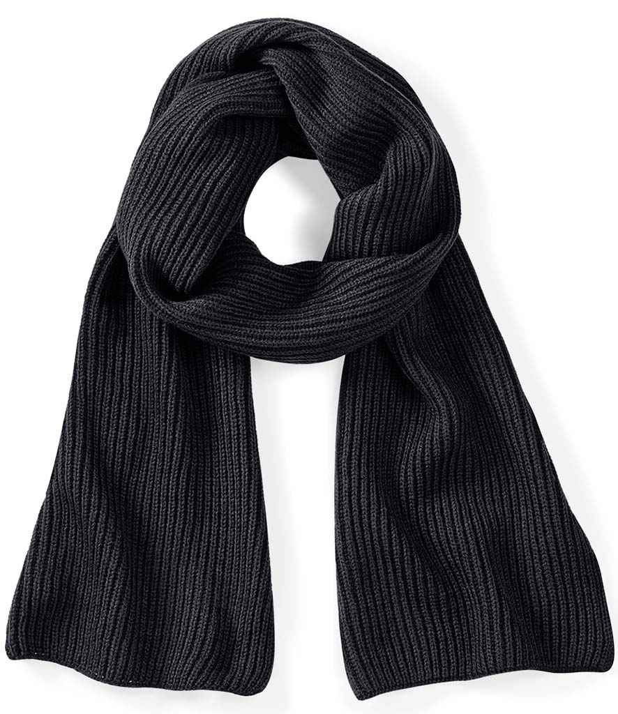 Beechfield Metro Knitted Scarf – Stylish and Warm Headwear Black ONE
