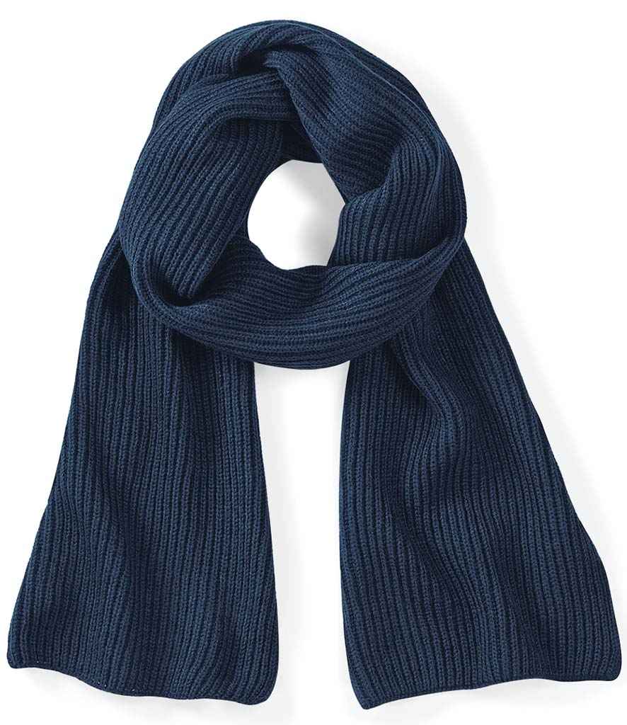 Beechfield Metro Knitted Scarf – Stylish and Warm Headwear French Navy ONE
