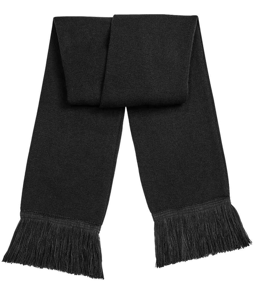 Beechfield Classic Knitted Scarf - Soft Acrylic Winter Wear Black ONE