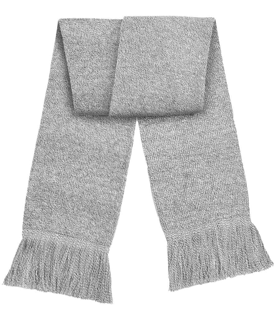 Beechfield Classic Knitted Scarf - Soft Acrylic Winter Wear Heather Grey ONE