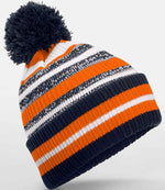 Beechfield Multi-Sport Fan Beanie – Warm and Stylish Sports Headwear French Navy/Orange/White ONE
