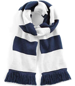 Beechfield Stadium Scarf – Quality Double Layer Knit Scarf French Navy/White ONE