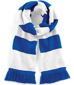 Beechfield Stadium Scarf – Quality Double Layer Knit Scarf Bright Royal/White ONE