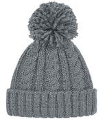 Beechfield Cable Knit Melange Beanie – Warm and Stylish Headwear Light Grey ONE