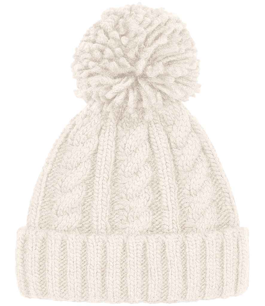 Beechfield Cable Knit Melange Beanie – Warm and Stylish Headwear Oatmeal ONE