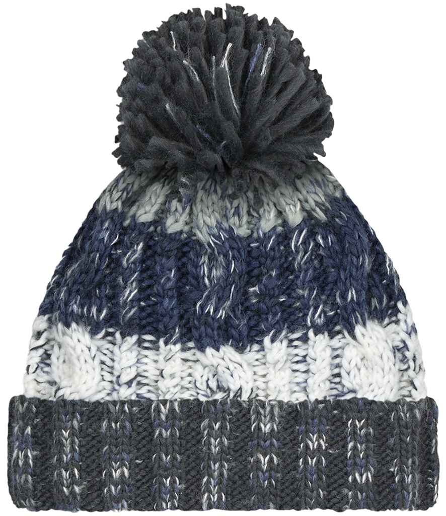Beechfield Corkscrew Pom Pom Beanie – Warm and Stylish Headwear from Fou Tees Ireland Arctic Dawn ONE