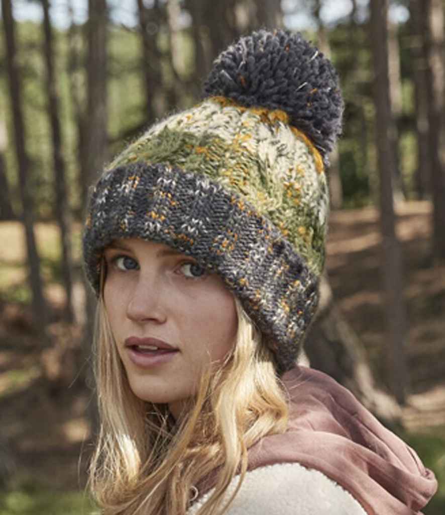 Beechfield Corkscrew Pom Pom Beanie – Warm and Stylish Headwear from Fou Tees Ireland