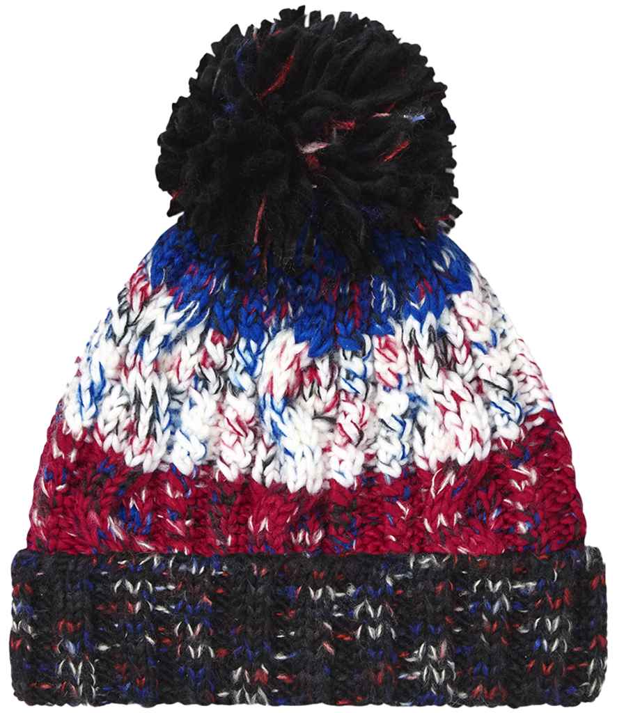 Beechfield Corkscrew Pom Pom Beanie – Warm and Stylish Headwear from Fou Tees Ireland Black Jacks ONE