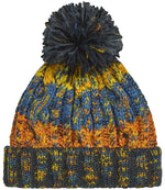 Beechfield Corkscrew Pom Pom Beanie – Warm and Stylish Headwear from Fou Tees Ireland Retro Blues ONE