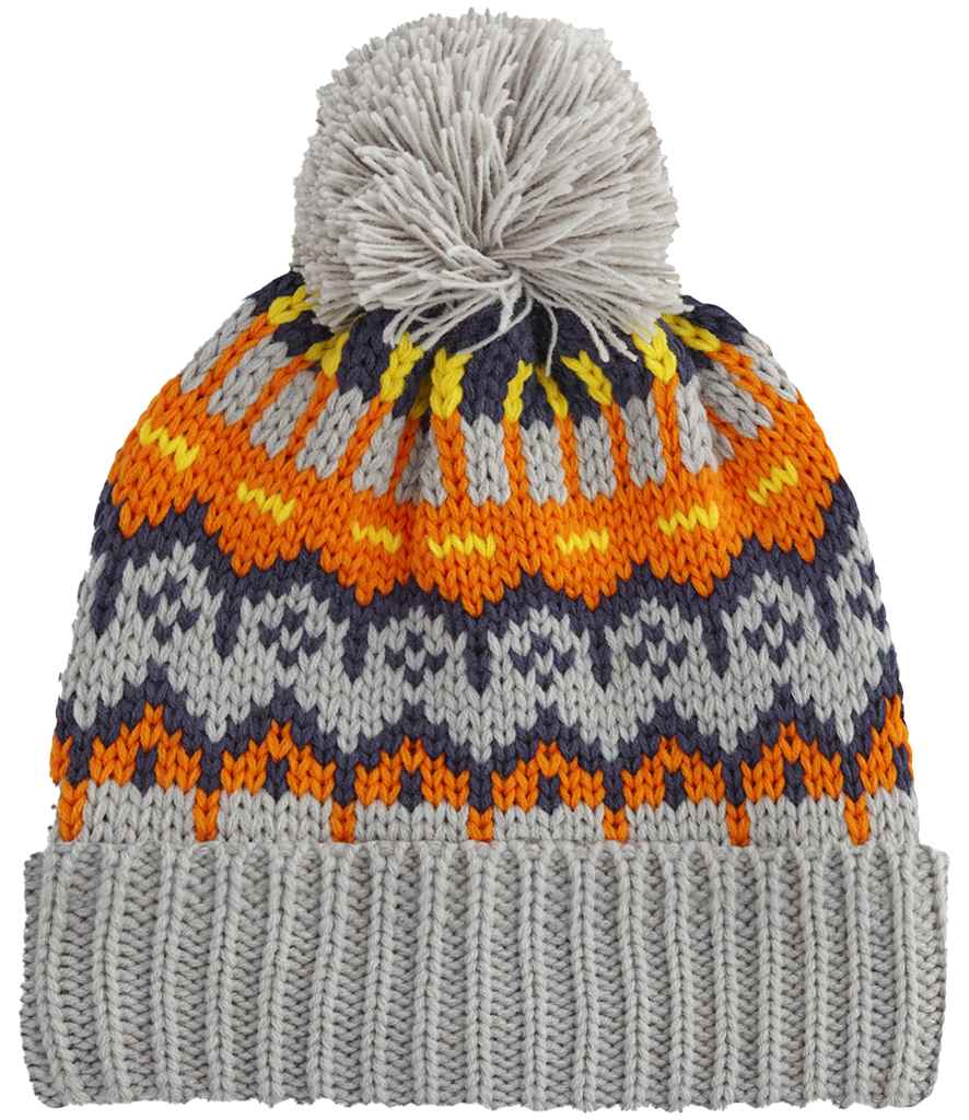 Beechfield Retro Ski Beanie – Classic Eco-Friendly Winter Headwear Glacier Grey ONE