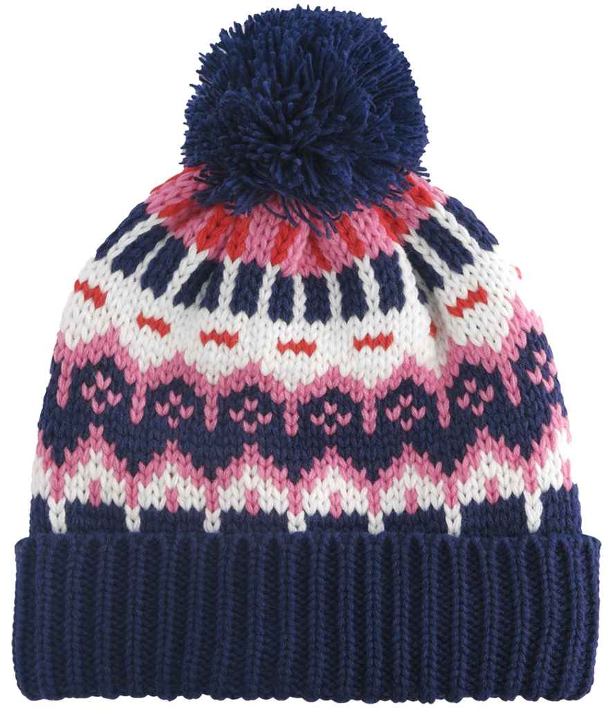 Beechfield Retro Ski Beanie – Classic Eco-Friendly Winter Headwear Snow Blossom ONE