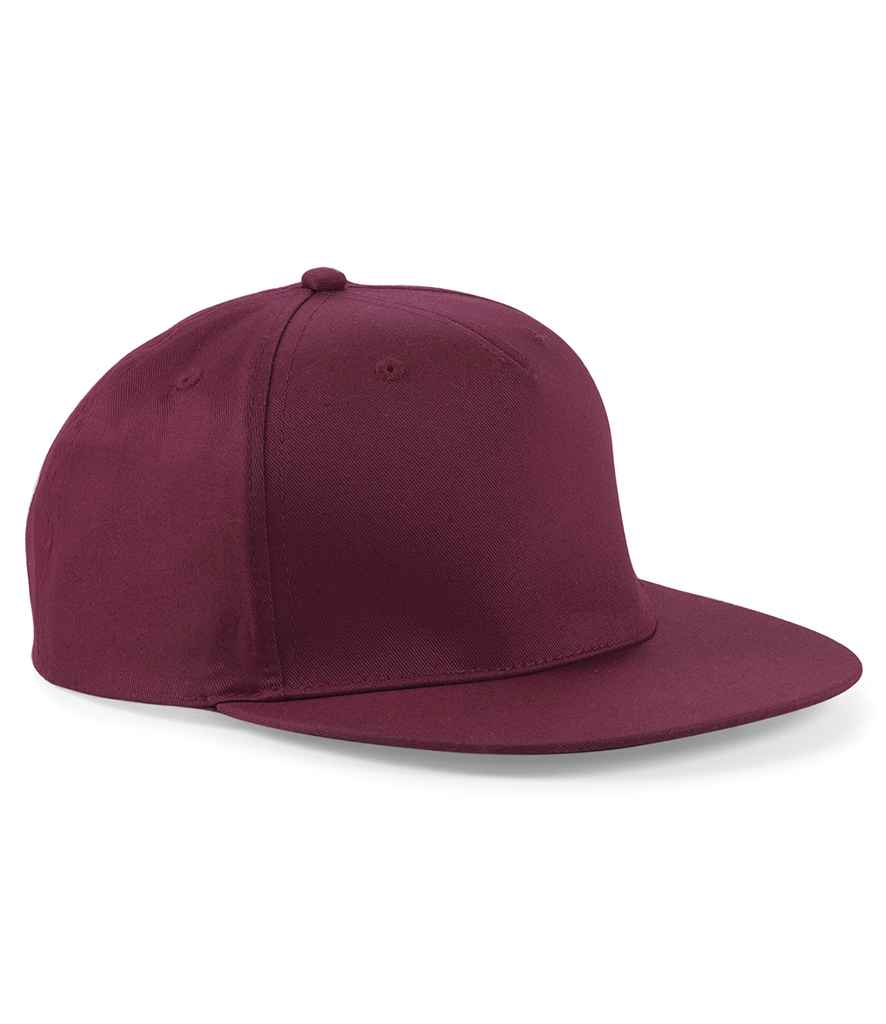 Beechfield 5 Panel Snapback Rapper Cap – Stylish and Durable Headwear Burgundy ONE