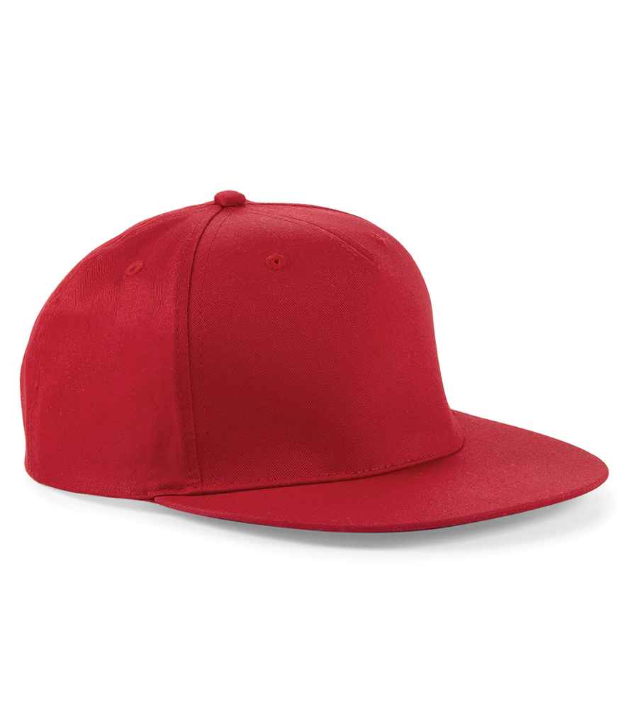 Beechfield 5 Panel Snapback Rapper Cap – Stylish and Durable Headwear Classic Red ONE