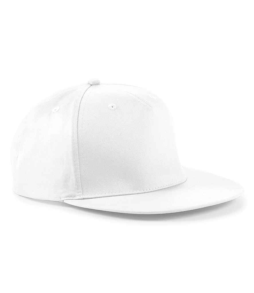 Beechfield 5 Panel Snapback Rapper Cap – Stylish and Durable Headwear White ONE