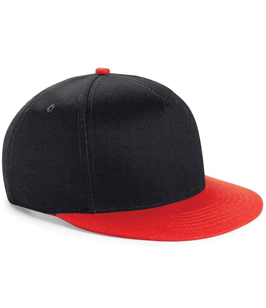 Beechfield Youth Snapback Cap – Stylish and Durable Headwear for Kids Black/Bright Red ONE