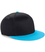 Beechfield Youth Snapback Cap – Stylish and Durable Headwear for Kids Black/Surf Blue ONE