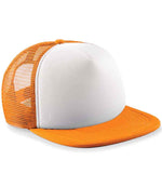 Beechfield Kids Vintage Snapback Trucker Cap – Stylish and Practical Headwear for Children Orange/White ONE
