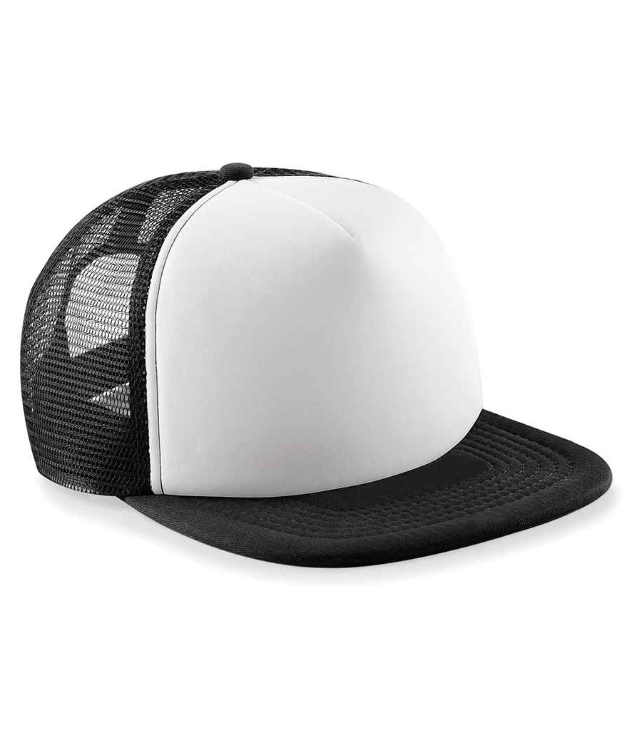 Beechfield Vintage Snapback Trucker Cap – Classic Outdoor Headwear Black/White ONE