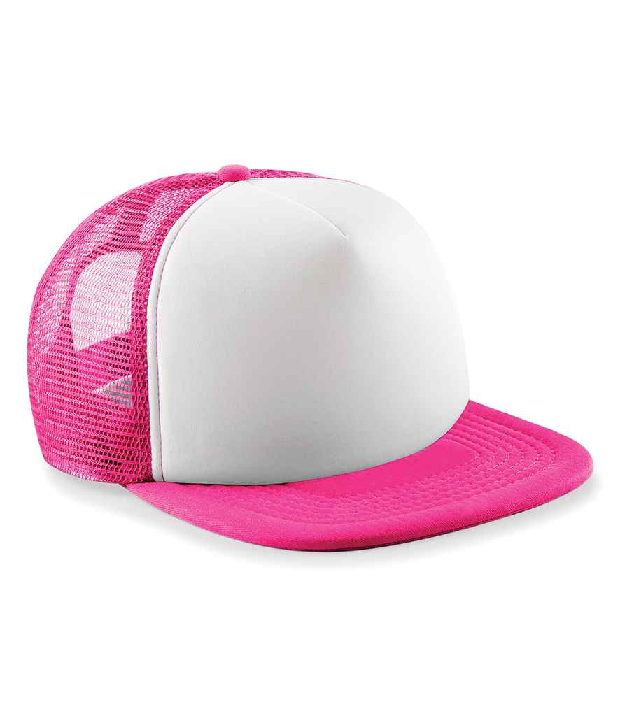 Beechfield Vintage Snapback Trucker Cap – Classic Outdoor Headwear Fuchsia/White ONE