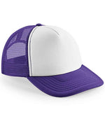Beechfield Vintage Snapback Trucker Cap – Classic Outdoor Headwear Purple/White ONE