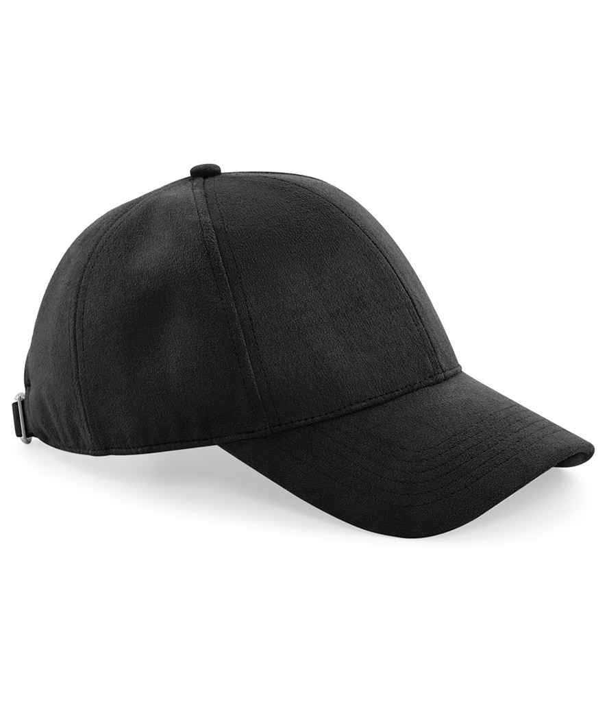 Beechfield Faux Suede 6 Panel Cap – Stylish and Durable Headwear Black ONE