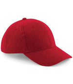 Beechfield Pro-Style Heavy Brushed Cotton Cap – Durable Cotton Cap from Fou Tees Ireland Classic Red ONE
