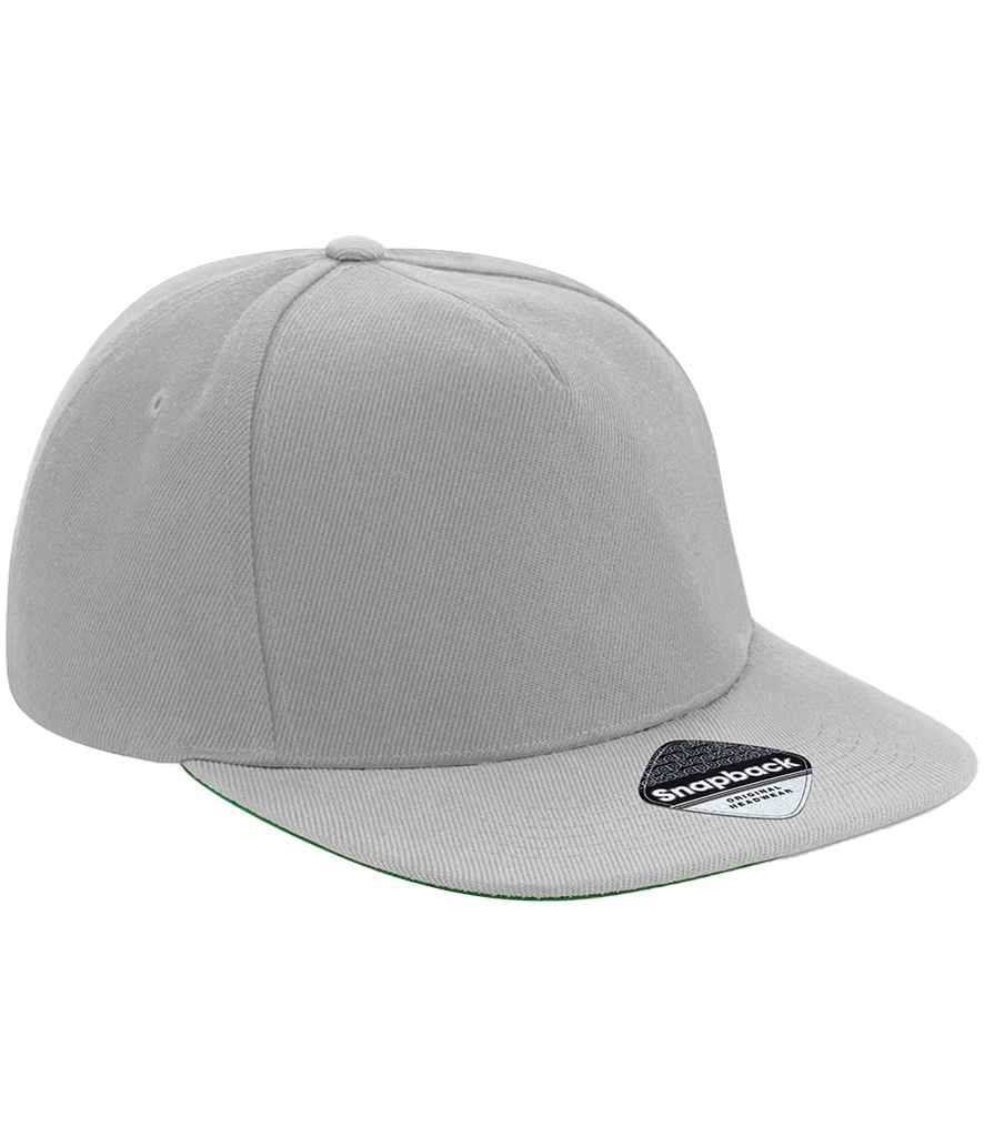 Beechfield Original Flat Peak Snapback Cap – Quality Promotional Headwear from Fou Tees Ireland Grey/Grey ONE