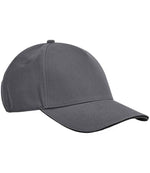 Organic Cotton Sandwich Peak Cap - Beechfield EarthAware® Classic Organic Cotton 5 Panel Sandwich Peak Cap Graphite Grey/Black ONE