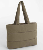 BagBase Quilted Tote Bag – Durable and Stylish Recycled Polyester Earthy Green ONE