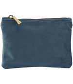 BagBase Velvet Accessory Pouch – Stylish and Sustainable Storage Solution Blue Topaz L
